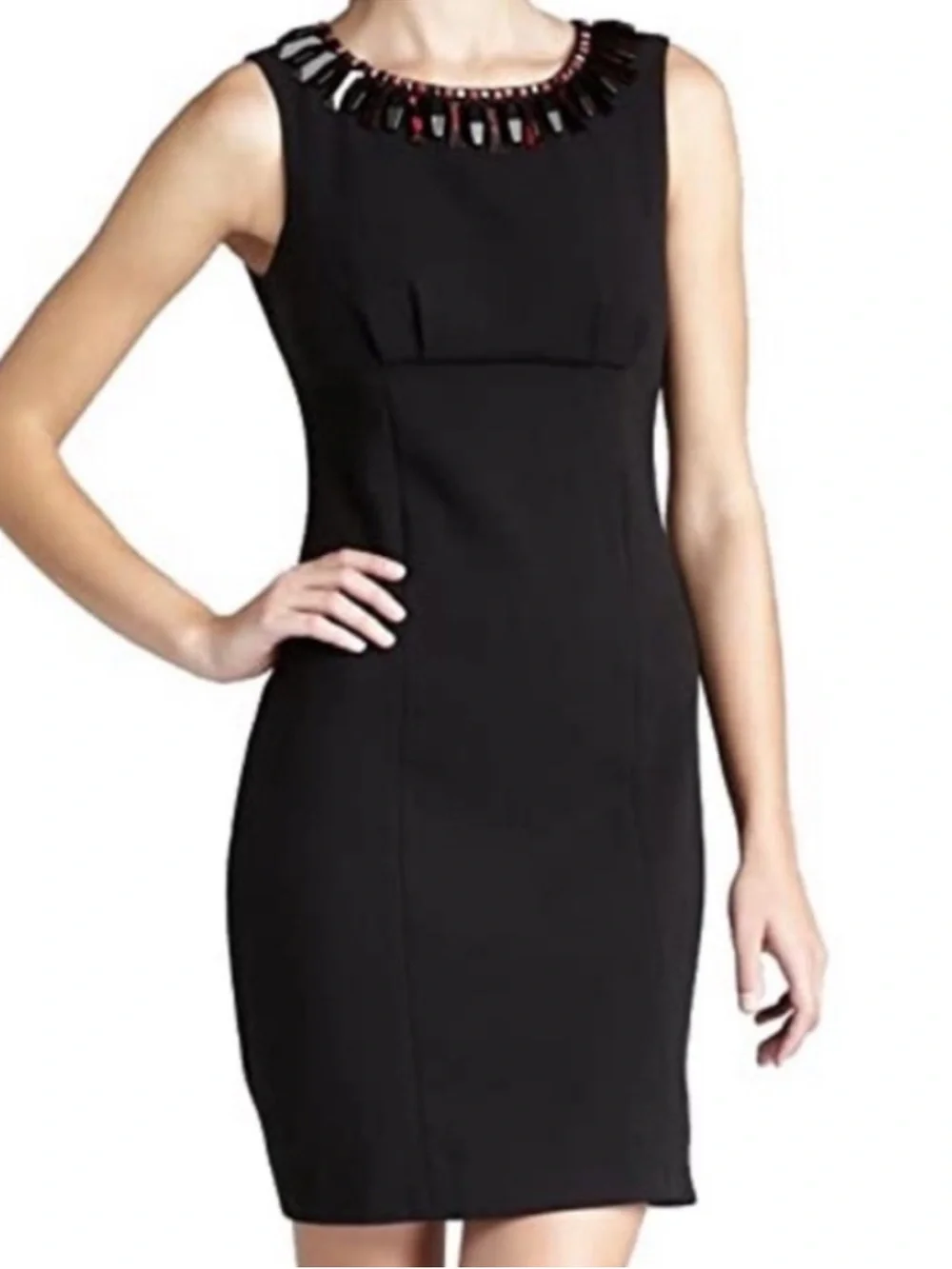 NWT Kate Spade Diane Beaded Neckline Sheath Dress Black Size 8 Retail $428.00